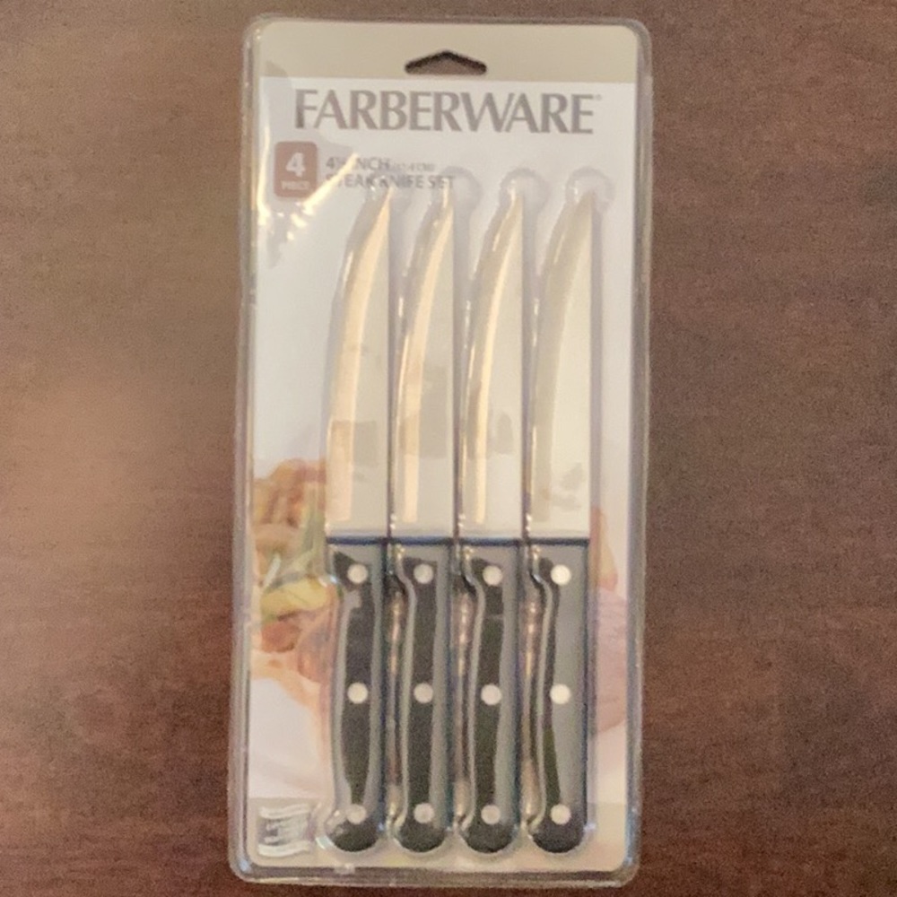 Farberware 4 1/2 Inch Steak Knife Set.  Brand new.  Never opened.